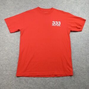 333 Half-Evil Shirt Mens Medium Red Graphic Tee Streetwear Casual Crewneck